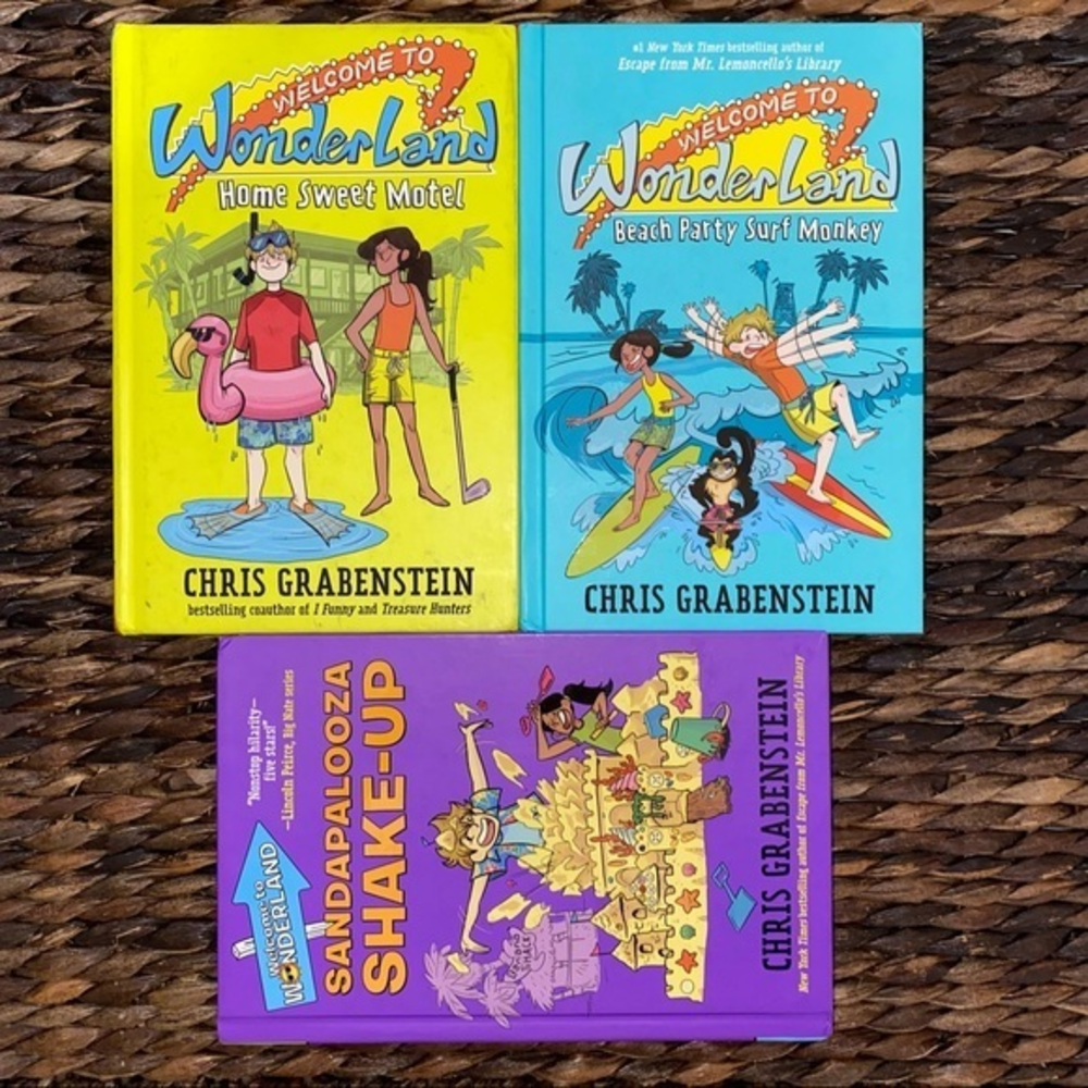 Set of 3 Welcome to Wonderland hardback books by Chris Grabenstein‎